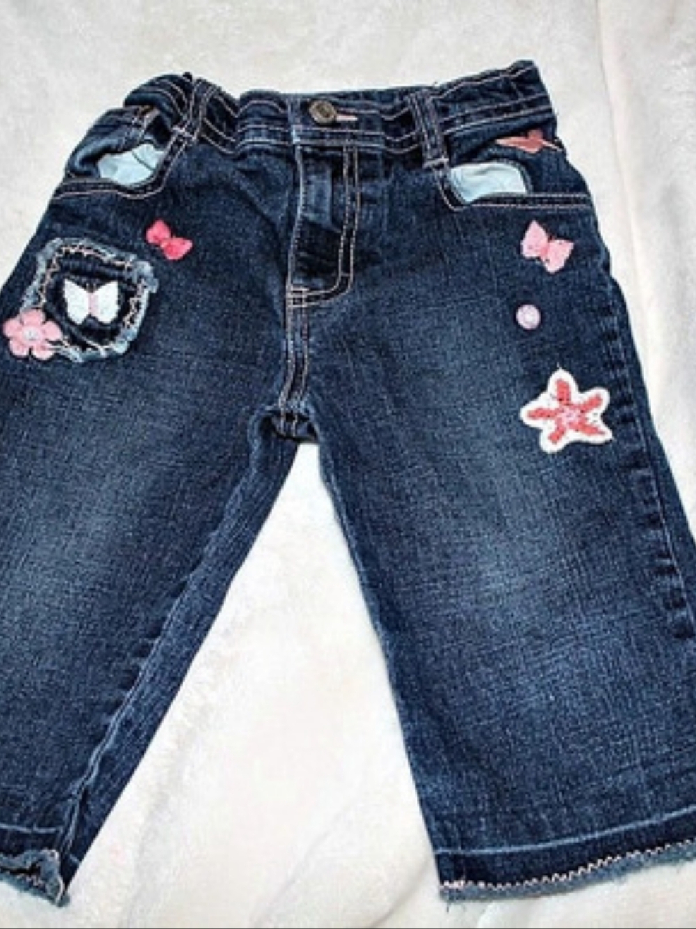 Arizona Jean Company Girls 3T Embroidered Blue Jeans